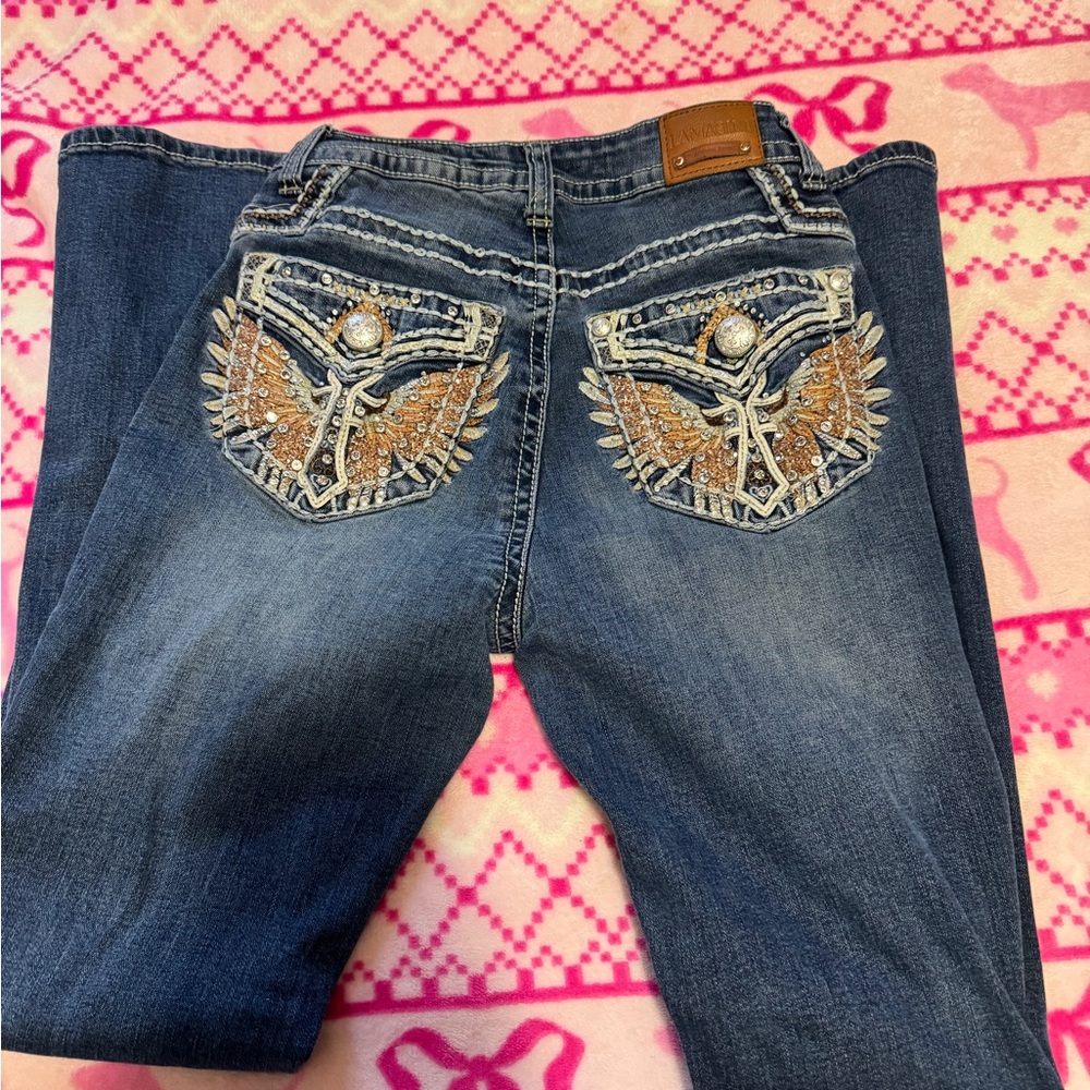Women's Blue Embellished Jeans